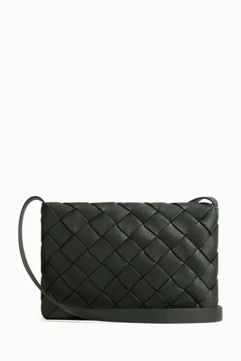 Large Diago Crossbody Bag in Intreccio Leather