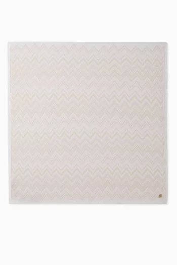 Zigzag Print Blanket in Cotton Knit