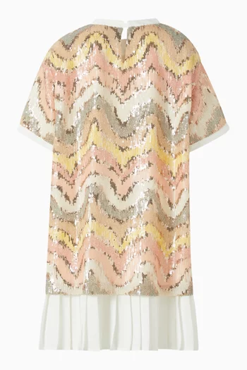 Curvy Sequinned Mini Dress in Tulle