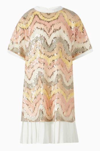 Curvy Sequinned Mini Dress in Tulle