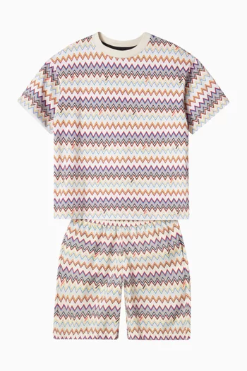 Chevron-printed T-shirt in Cotton