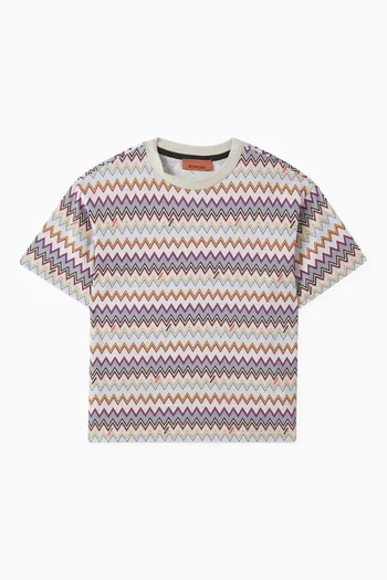 Chevron-printed T-shirt in Cotton