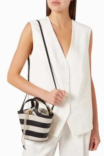 Mini Vortice Tote Bag in Canvas & Leather
