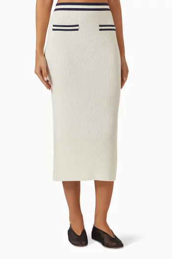 Paige Knit Midi Skirt in Cotton Bouclé