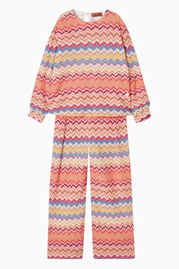 Zigzag Knit Top in Cotton Blend