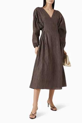 فستان امايا متوسط الطول مزيج قطن