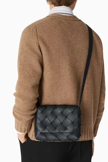 Diago Crossbody Bag in Intreccio Leather