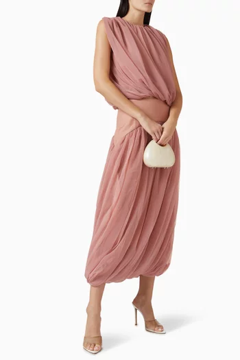 تنورة بتصميم ملفوف ودرابيه