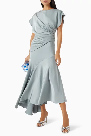 Asymmetric Dress in Crepe