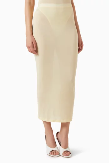 تنورة بقصة ضيقة وشفافة مزيج نايلون