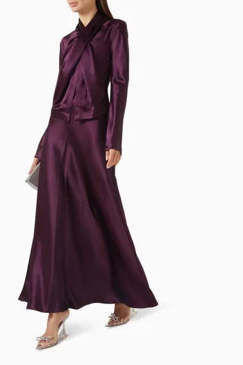 Brosa Maxi Skirt in Satin