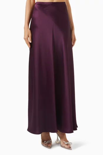 Brosa Maxi Skirt in Satin