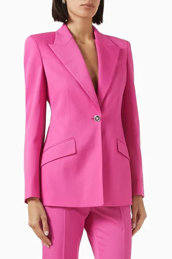 Singe-breasted Blazer in Wool Gabardine
