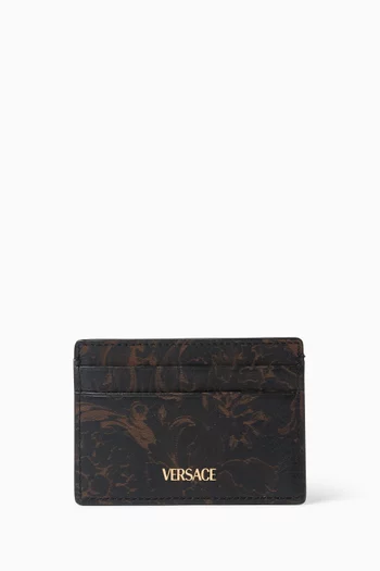 حافظة بطاقات جلد بنقشة باروكية محفورة بالليزر