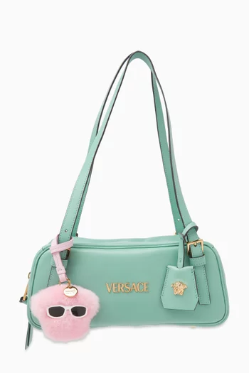 Medusa Fluffy Charm in Shearling & Nappa Leather