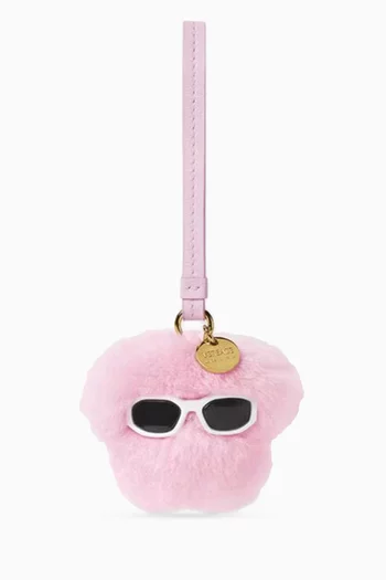Medusa Fluffy Charm in Shearling & Nappa Leather