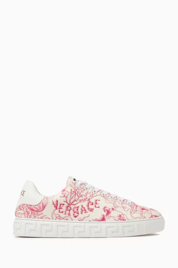 Underwater Barocco Greca Sneakers in Canvas