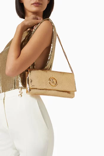 كلاتش بشعار لا ميدوسا معدن قماش شبكي