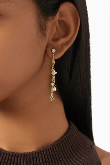 Heritage Pearl Drop Earrings in Gold-plated Brass
