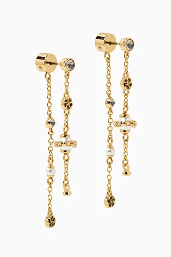 Heritage Pearl Drop Earrings in Gold-plated Brass