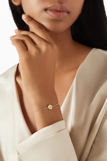 Tea Rose Slider Bracelet in Gold-plated Brass