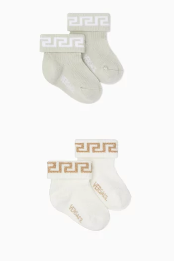Greca Socks in Cotton-blend, Pack of 2