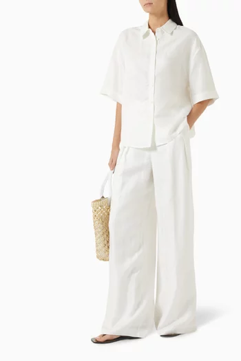 Lou Wide-leg Pants in Linen Blend