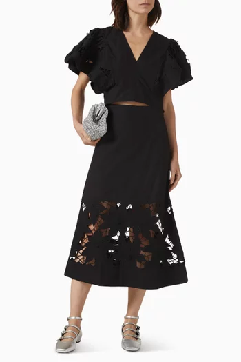 تنورة تاليثا متوسطة الطول قطن بوبلين