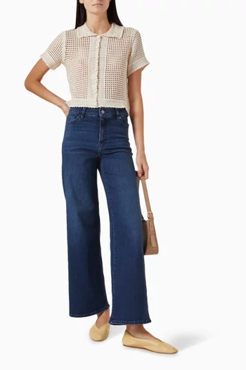 Crop Crochet Polo Top