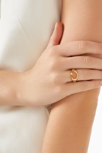 Sunset Stone Signet Ring in Gold-plated Brass