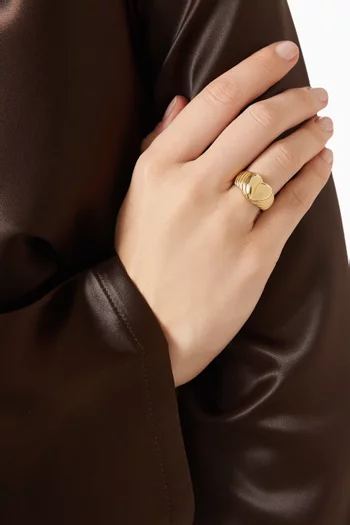 Corazon Signet Ring in Gold-plated Brass