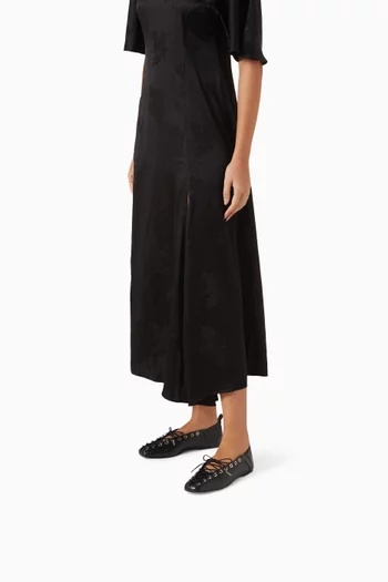 Eyelets Lace-up Ballet Flats in Faux Leather