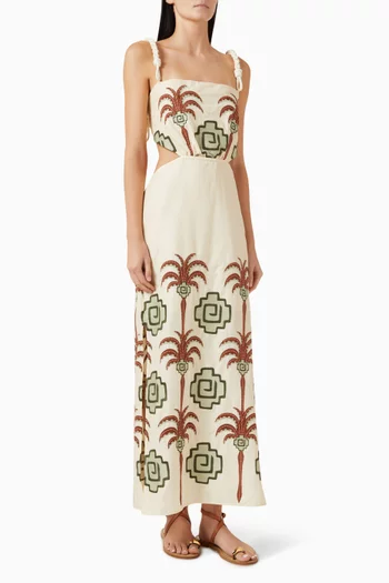 Tributaries Maxi Dress in Cotton Blend