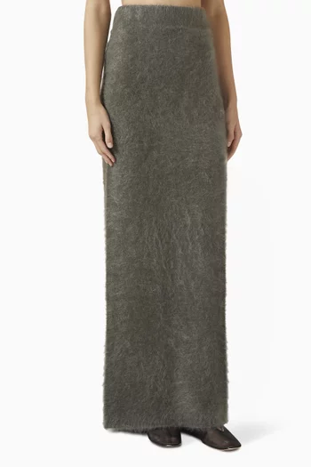 Brushed Maxi Skirt in Cashmere