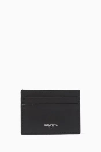Logo Card Holder in Leather