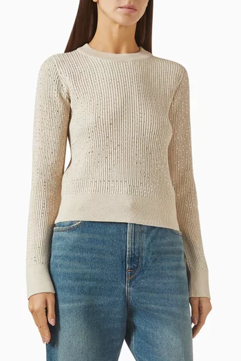 Sequin-embellished Sweater in Wool