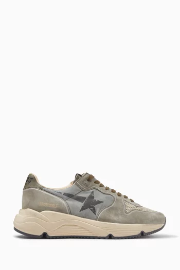 Running Sole Sneakers in Leather & Suede