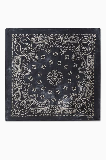 Unisex Paisley Print Scarf in Silk