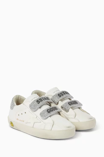 Junior Old School Swarovski Sneakers in Leather