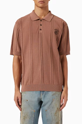 Embroidered Logo Polo Shirt in Cotton-blend