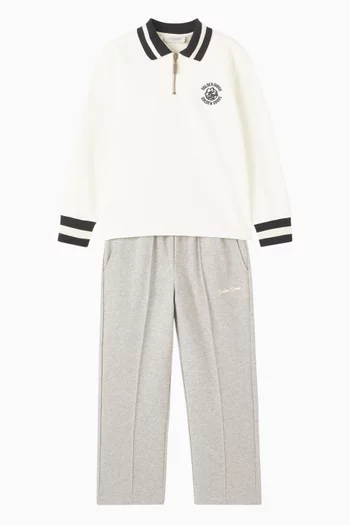 Logo Polo Sweatshirt in Fleece