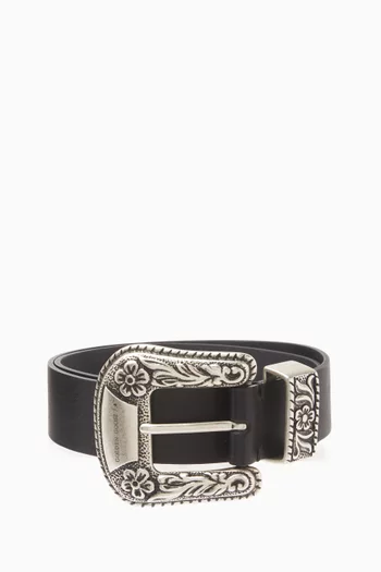 Engraved Belt in Leather