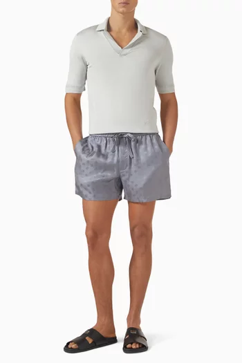 Logo Jacquard Shorts in Silk