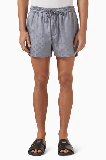 Logo Jacquard Shorts in Silk