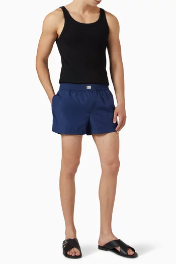 Logo Plaque Swim Shorts in Nylon