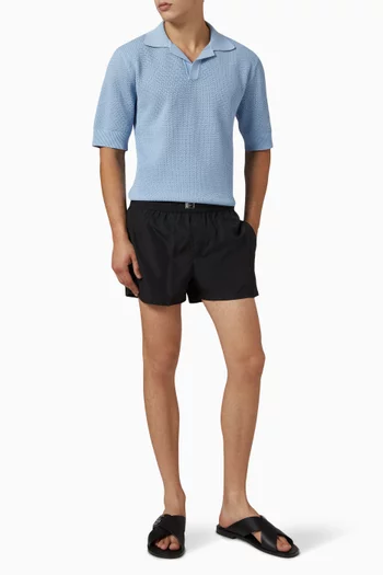 Logo Plaque Swim Shorts in Nylon