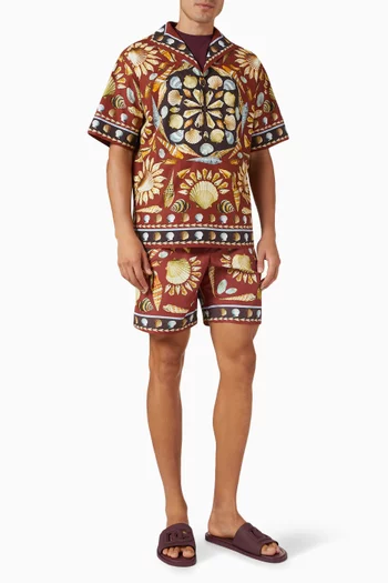 Shell-print Medium Swim Shorts