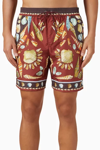 Shell-print Medium Swim Shorts