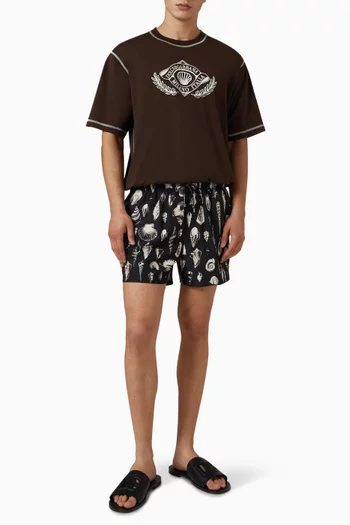 Shell Printed Swim Shorts in Nylon