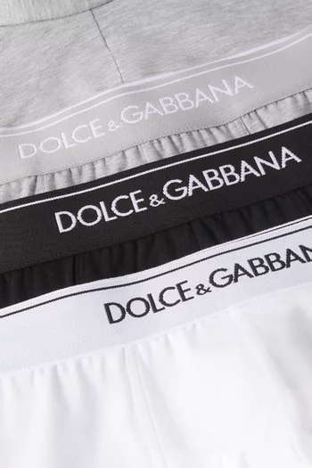 Logo Boxer Briefs in Stretch Jersey, Set of 3